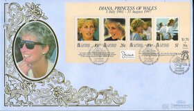 Poštové známky, filatelia: Anglicko, Lady Diana, FDC obálky - 14