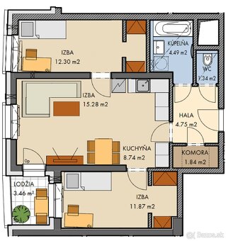 Na prenájom 3-izbový byt v PREMIÉRE na Šancovej ulici - 14