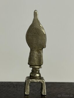 4 starožitné Tibetské bronzové sošky na originálnom drevenom - 14