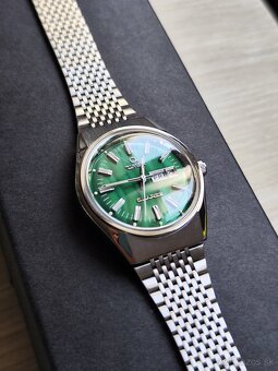 TIMEX Q Diver Reissue GMT - Green & Silver + Originál box - 14