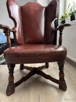 Artifort vintage kožená stolička – originál z 60.–70. rokov, - 14