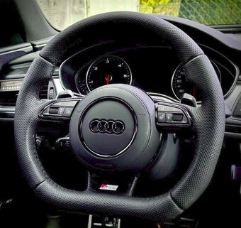 Kryt airbagu puzdro AUDI potiahnutý kožou a čiernym logom - 14