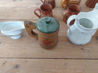 🔥Retro tradičná keramika 4 džbány + 9 pohárov - 14