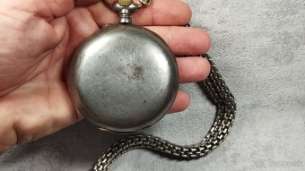 Velké dvouplášťové kapesní hodinky Régulatéur s řetezem - 14