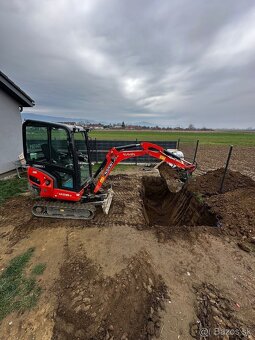 Zemné práce a výkopove práce minibagrom Kubota , bager - 14