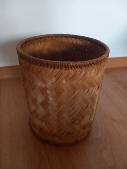 Stará prútená/lyková nádoba, košík 23x18,5 cm - 14