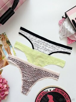 Victoria’s Secret pink tanga nohavičky L - 14