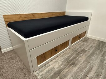 Masivna rozkladacia postel s matracmi 90x200cm - 14