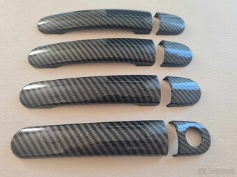 ČIERNE a KARBONOVE kľučky krytky klučiek dveri - 14