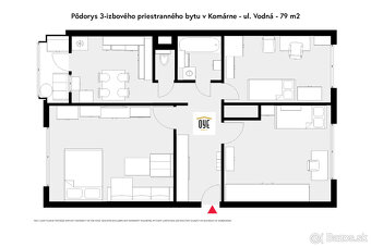 Na predaj priestranný a moderný 3 izbový byt s loggiou v KN - 14