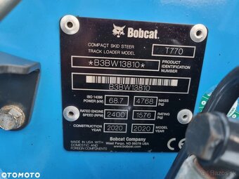 Pásový nakladač Bobcat T770 s nosnosťou 2,5 tony. Americký v - 14