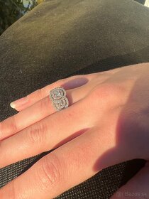 Diamantový prsten z bieleho zlata - 14