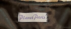 Čierne saténové šaty so vzorovaným živôtikom zn.Planet Paris - 14