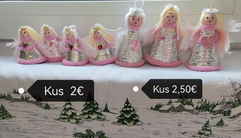 Anjeliky na zavesenie prirodný material, Vianoce NOVE - 14