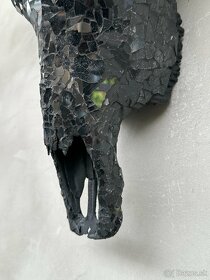 Lebka Byvol- Bubalus Bubalis, Mozaikový vzor 59cm - 14