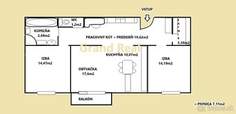3 izbový tehlový byt s balkónom, Pieštany, Nám. SNP - 14