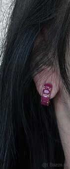 Zlaté náušnice s rubínmi - 14