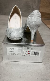 Biele a strieborné lodičky + kabelka - 14