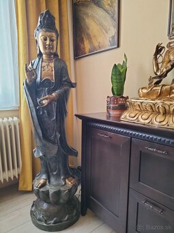 Starožitná socha Kwan Jin v životnej veľkosti - 14