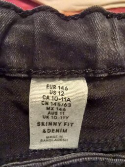 Dievčenské nohavice, rifle, elasťáky veľ. 146 - 7 ks - balík - 14