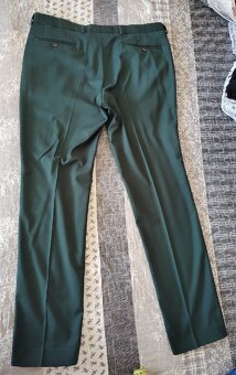 Pánsky tmavozelený oblek svadobný - 14