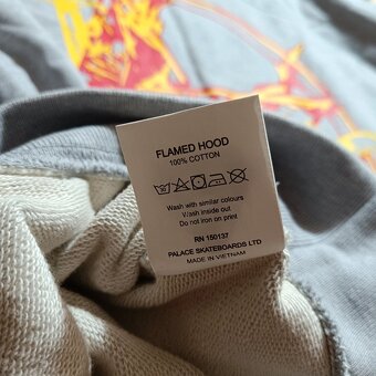 Palace flamed hood sivá mikina s ohňom S - 14