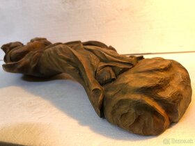 Stará veľká drevená nástenná socha MADONNA S DIEŤAŤOM - 14