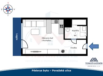 Prenájom zrekonštruovanej garzónky s loggiou – Považská ul - 14