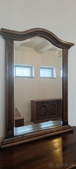 Starožitná komoda + zrcadlo, nábytek z masívu - 14