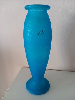 Staršia modrá váza s efektom orosenia 24x4 cm - 14