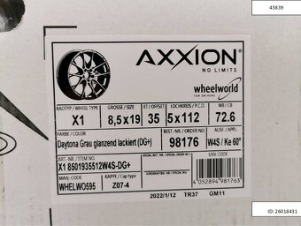 Škoda, Vw alu disky 8,5J R19 5x112 ET35 Axxion 1226 - 14