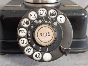 Starožitný dánský kovový telefon KTAS D08 - 14