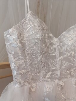 Krasne nové nenosené svadobné biele šaty na ramienka, 36 - 14