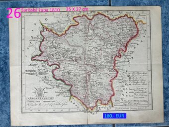 Slovenské župy 200 ročné mapy celá zbierka na predaj - 14