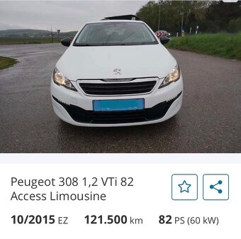 PEUGEOT 308 1.2 VTi 82PS benzin len 121 500KM - 14