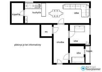 Na predaj zrekonštruovaný 3 izb. /80m2/ byt v Hurbanove s lo - 14