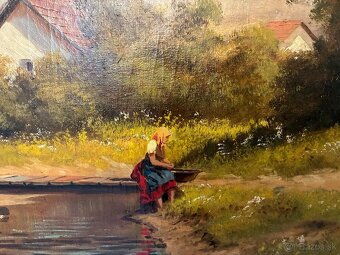 Stará olejomaľba na plátne - 14