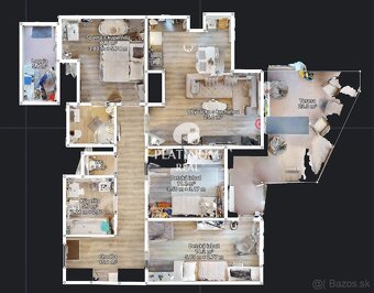 4-izbový byt s parkovaním a 22m2 terasa, Nivy- Jégého ul, 3D - 14