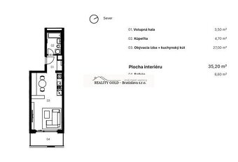 1izbový byt NOVOSTAVBA, Prístavná - 14