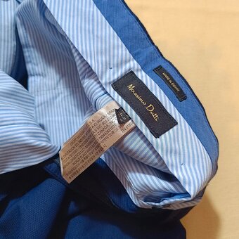 NOVÉ Massimo Dutti modré elegantné nohavice 100% vlna W30L33 - 14