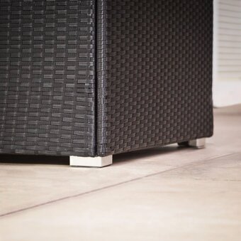 Záhradný ratanový úložný box 75x75x70cm čierny, sivý a hnedý - 14