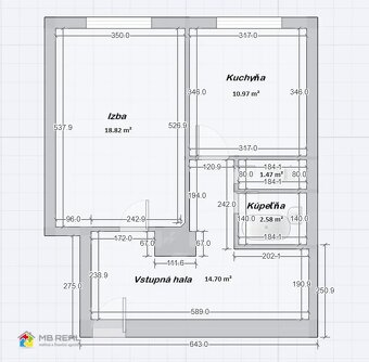 Veľkometrážny jednoizbový byt, Banská Bystrica, Sídlisko - 14