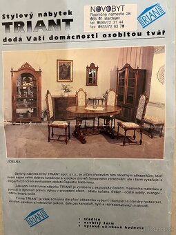 Vysokokvalitný, zachovalý, štýlový jedálenský kút - 14