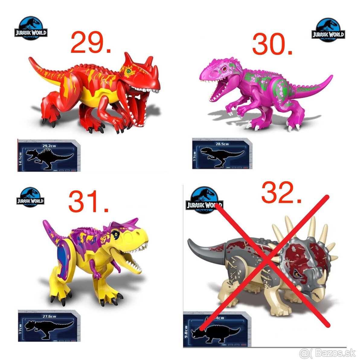 Rôzne dinosaury (8ks) typ lego - nové, nehrané - 15