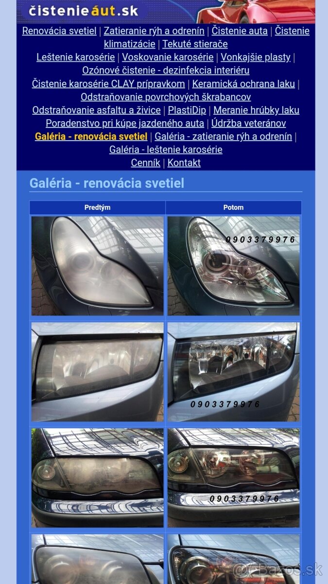 Leštenie, Renovácia svetiel - 15