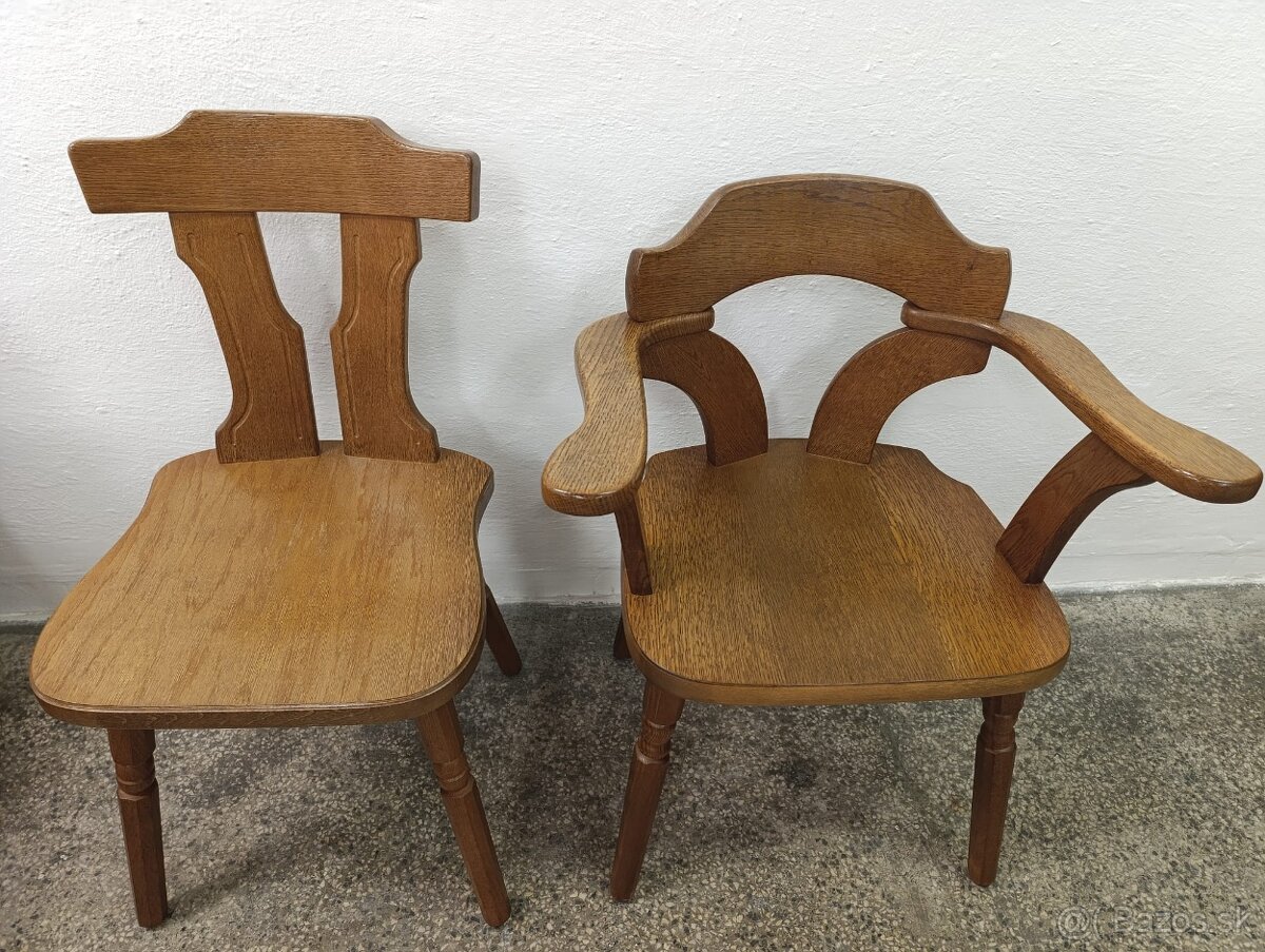 Rustikální jídelní kout, rohová lavice, stůl, křesla, židle - 15