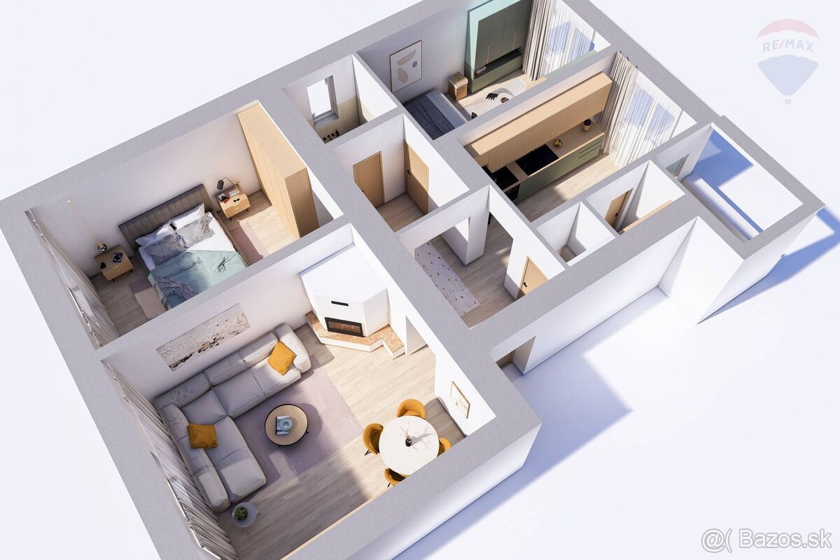 PREDANÉ Predaj: 3-izbový byt s krbom priamo v centre L - 15