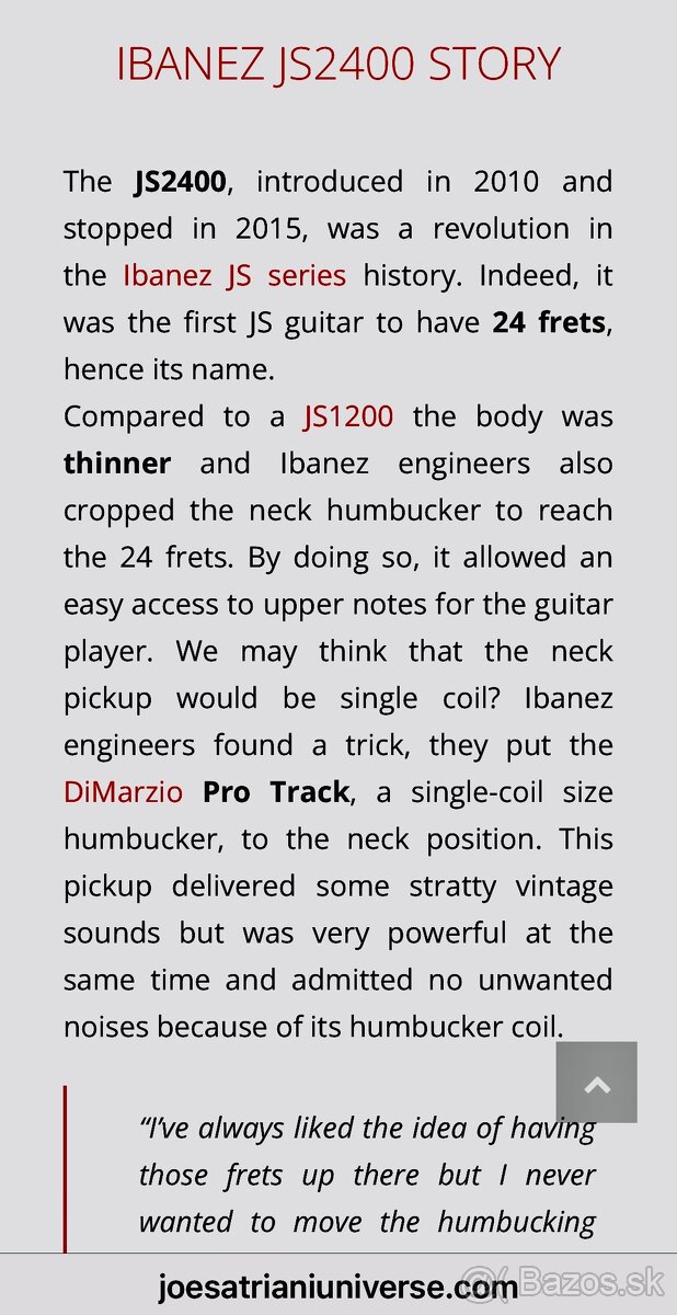 Joe Satriani JS 2400 - 15