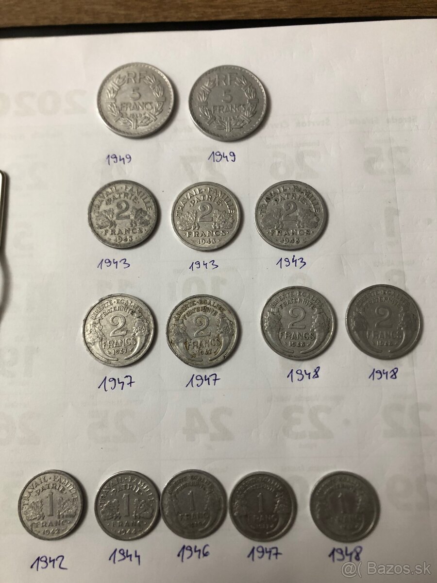 Mince FRANCE +Bankovky BIELORUSKO - 15