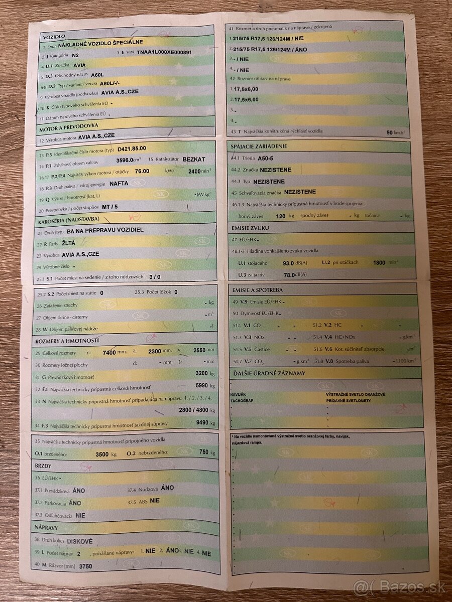 Predám odťahovy špeciál Avia A60 - 15